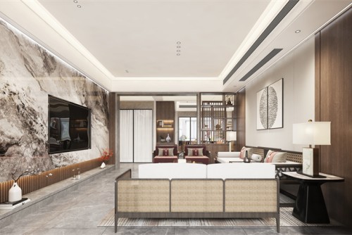 汕頭市海璟天翡花園新中式風格四居室裝修案例