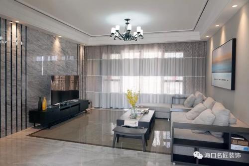 海口市海口華潤中心現代簡約風格三居室裝修案例