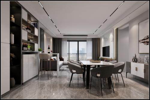 陽江市正德玥瓏灣現代簡約風格三居室裝修案例