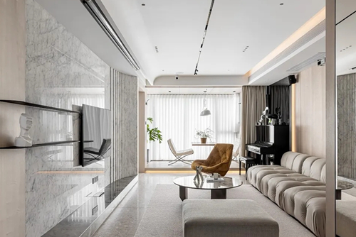 貴港市紅鋒華府現(xiàn)代簡約風格三居室裝修案例